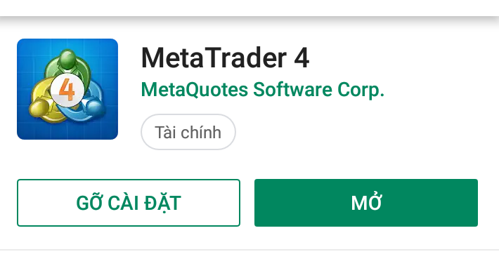 Tải phần mềm MT4 trên ứng dụng