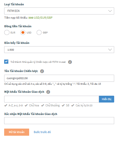 Tạo tài khoản giao dịch sàn ForexTime