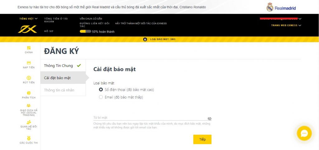 Hướng dẫn mở tài khoản sàn Exness