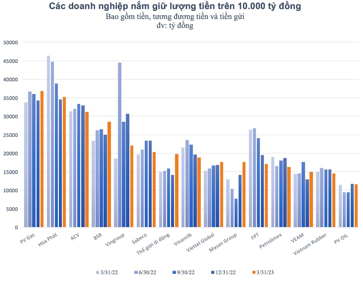 15 "đại gia" tiền mặt trên sàn chứng khoán "ôm" hơn 300.000 tỷ: Hòa Phát mất ngôi đầu, Thế giới Di động tăng tốc - Ảnh 1.