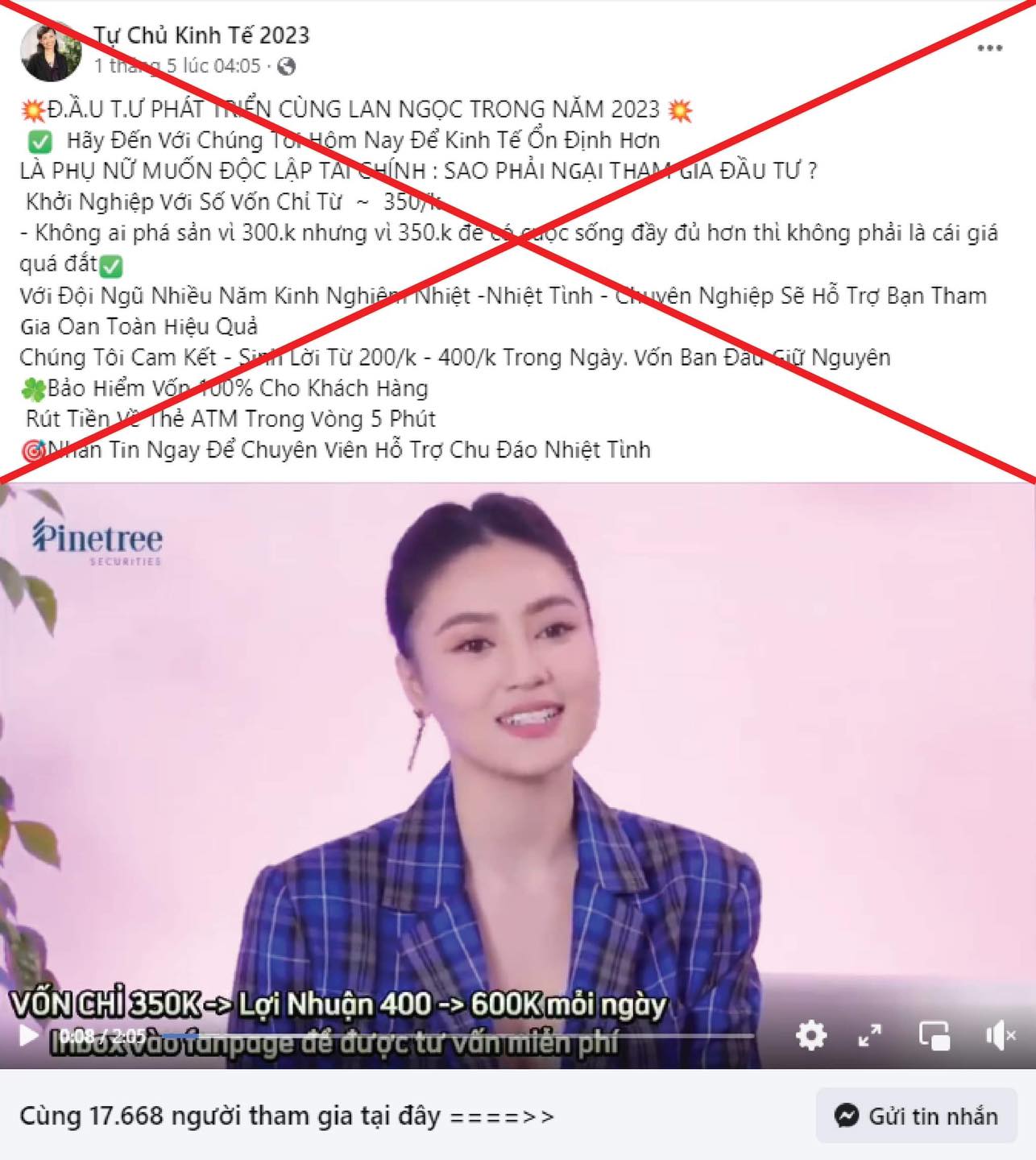 Ninh Dương Lan Ngọc lên tiếng về việc kêu gọi đầu tư sinh lời, “lùa gà” chứng khoán
